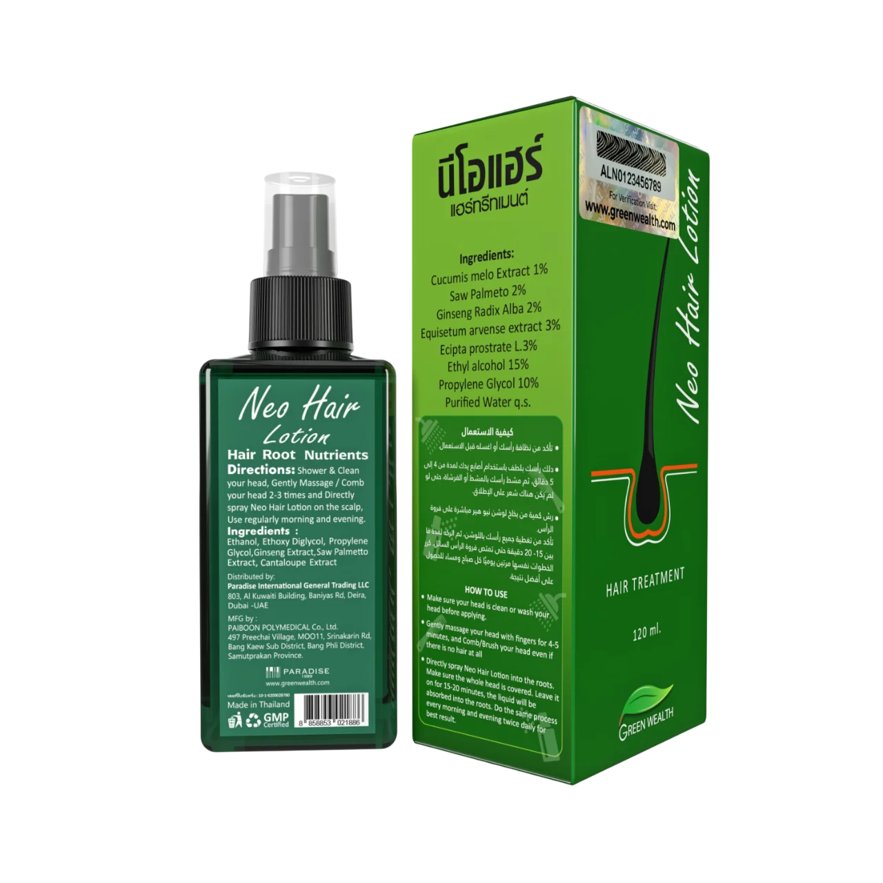 Neo Hair Lotion 120ml – Original, Made in Thailand